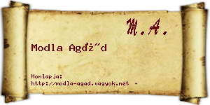 Modla Agád névjegykártya